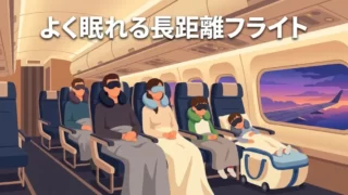 長距離フライト機内快適イメージ