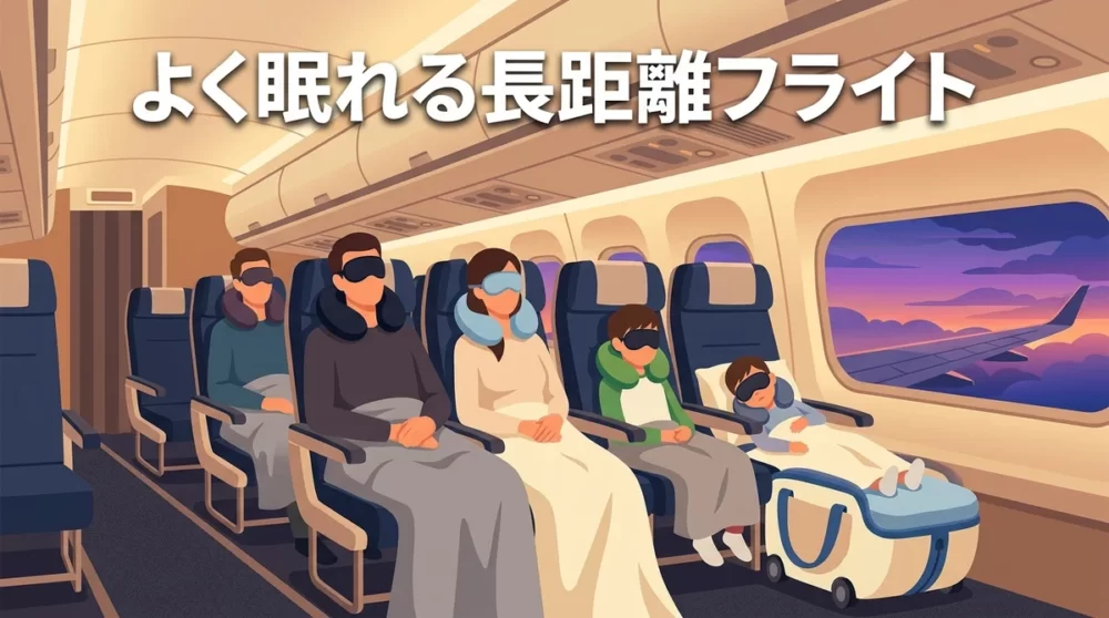 長距離フライト機内快適イメージ
